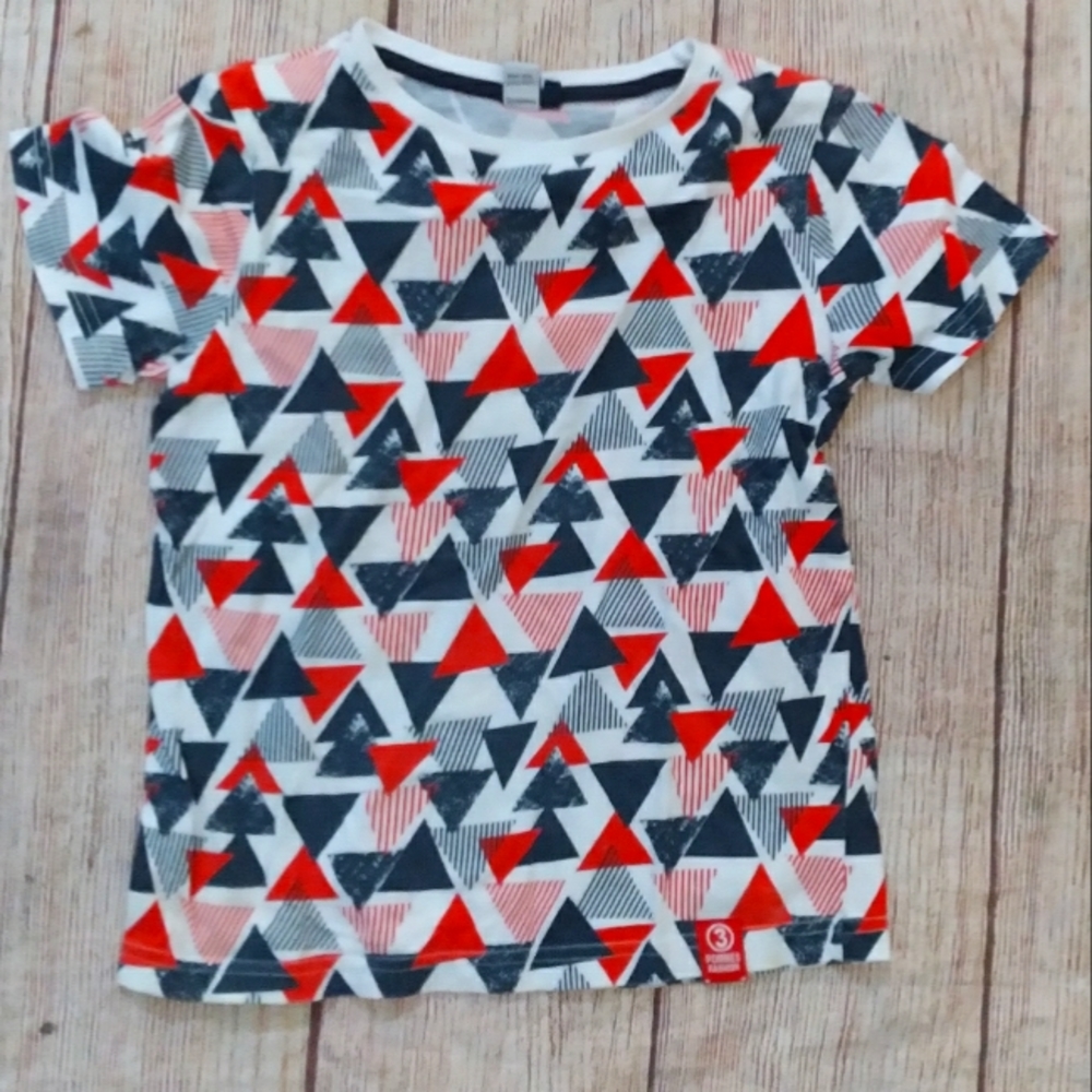 3Pommes geometric short sleeve t-shirts sz 4-5 & 7-8